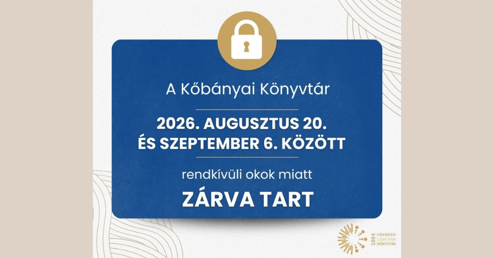 Rendkívüli zárva tartás a Kőbányai Könyvtárban