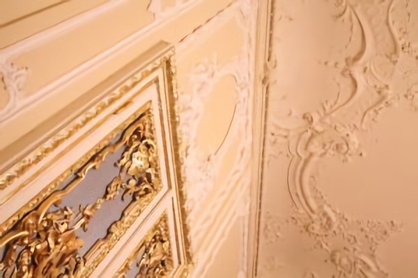The stucco ornaments on the ceiling