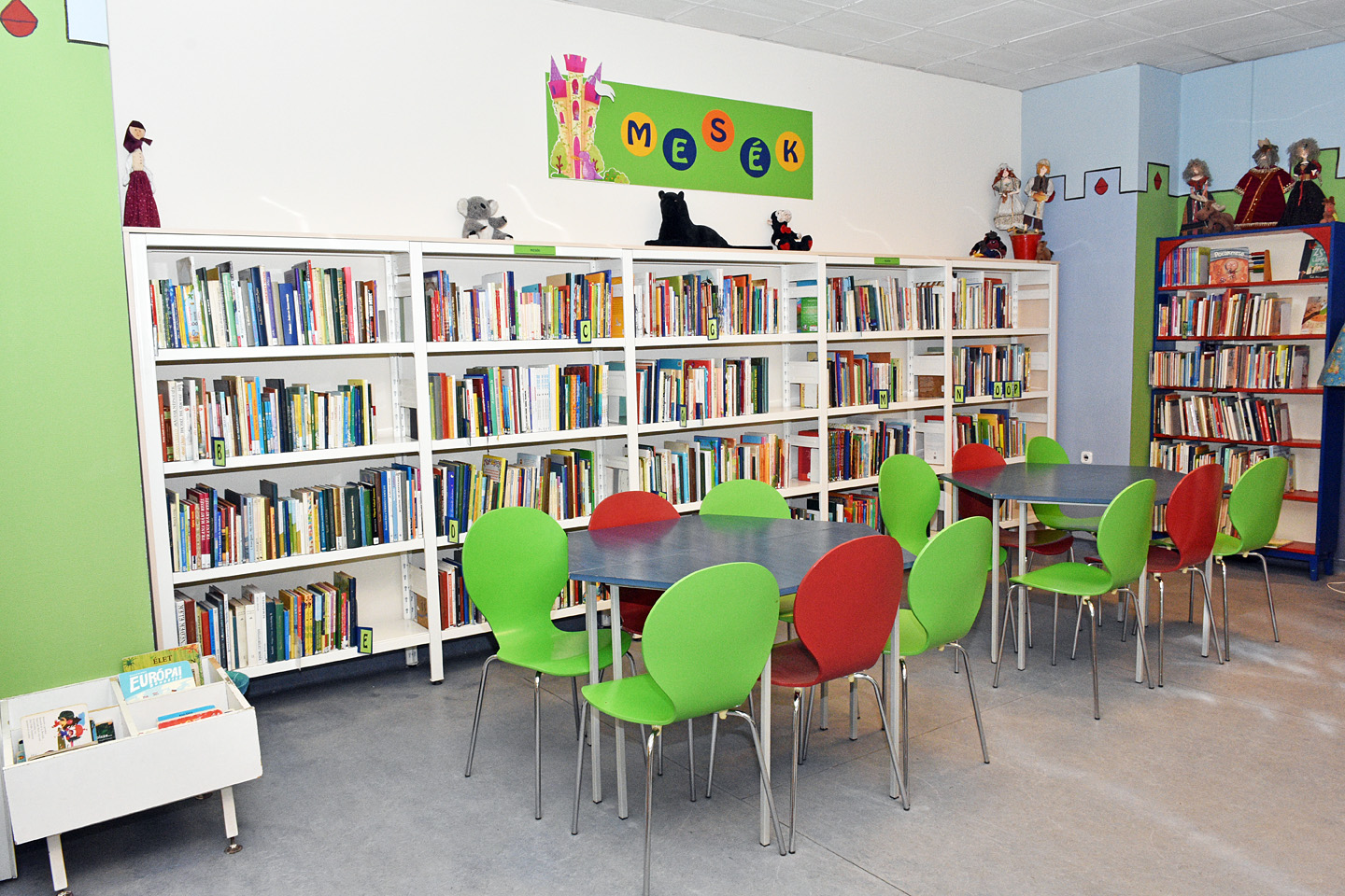 A gyerekkönyvtár belső tere