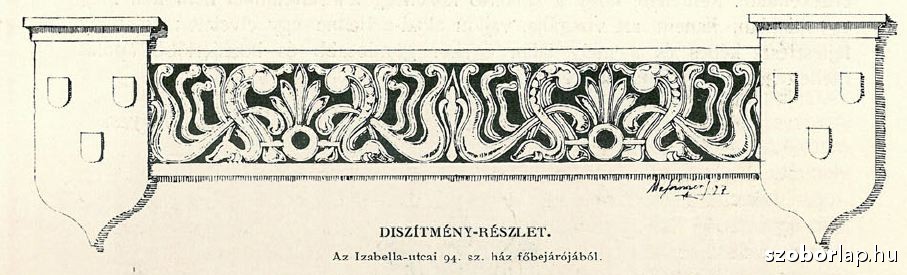 Drawing of a facade ornament