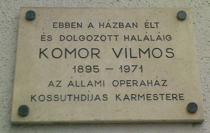 Memorial plaque to Vilmos Komor conductor