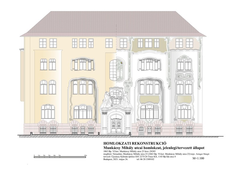 Tervrajz a homlokzati rekonstrukcióhoz - 2021