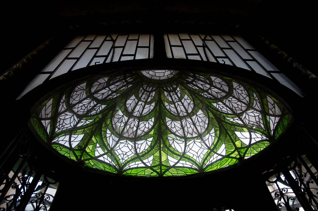 The glass dome of the entrance
