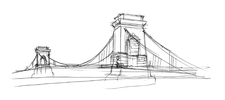 drawing of the Chain bridge
