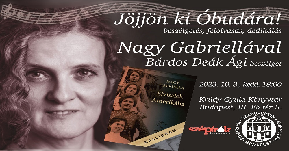 A Jöjjön ki Óbudára! könyvbemutató plakátja