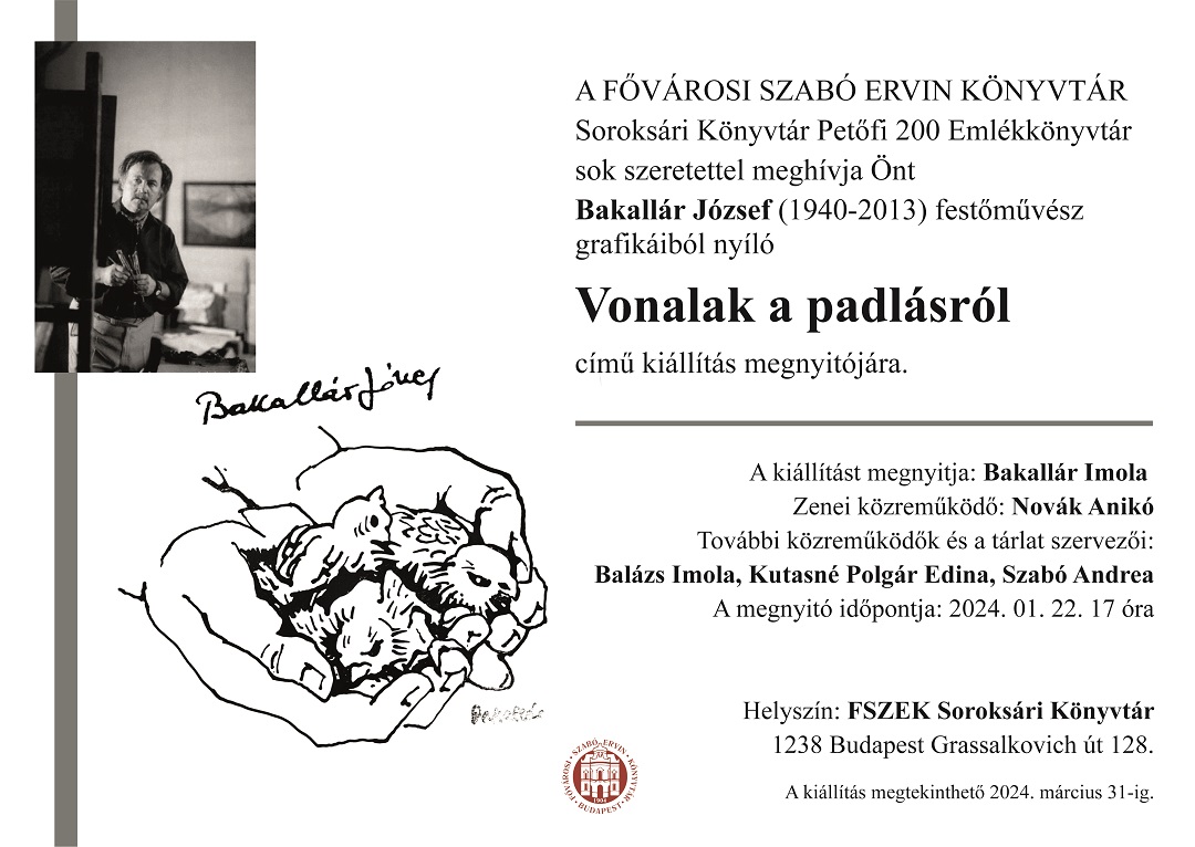 Bakkalár József festőművész kiállításának meghívója