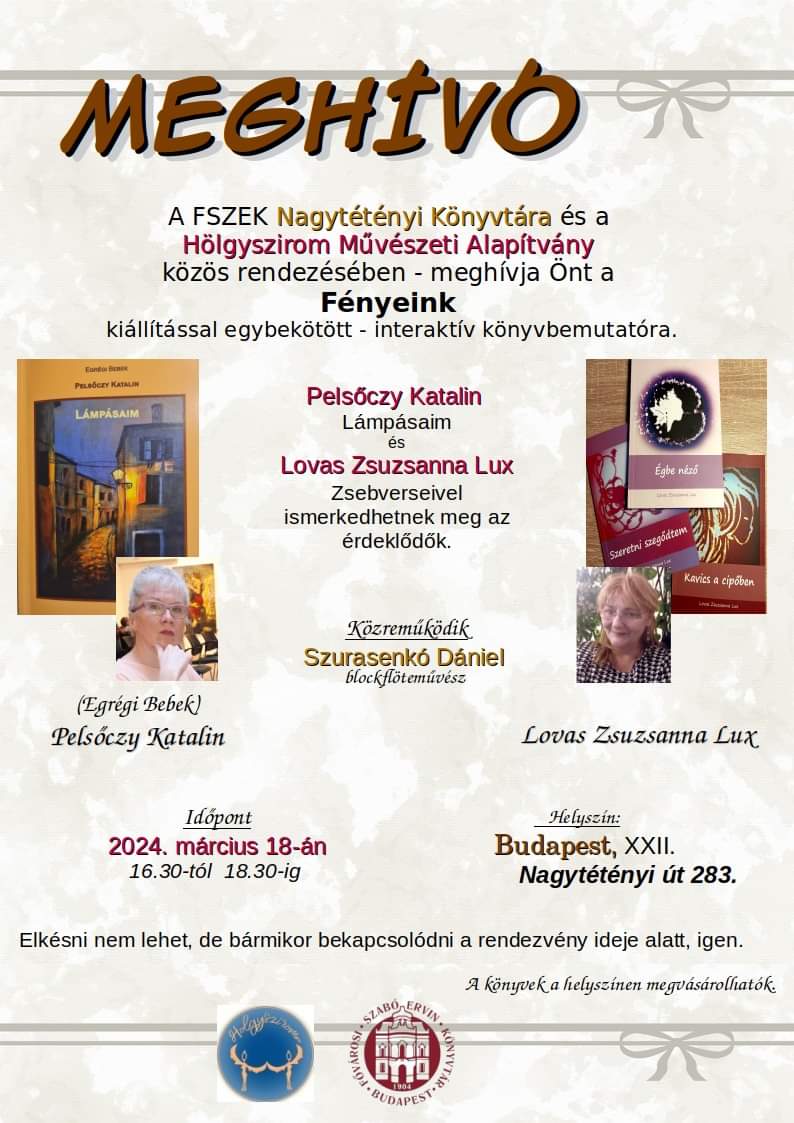 A könyvbemutató plakátja