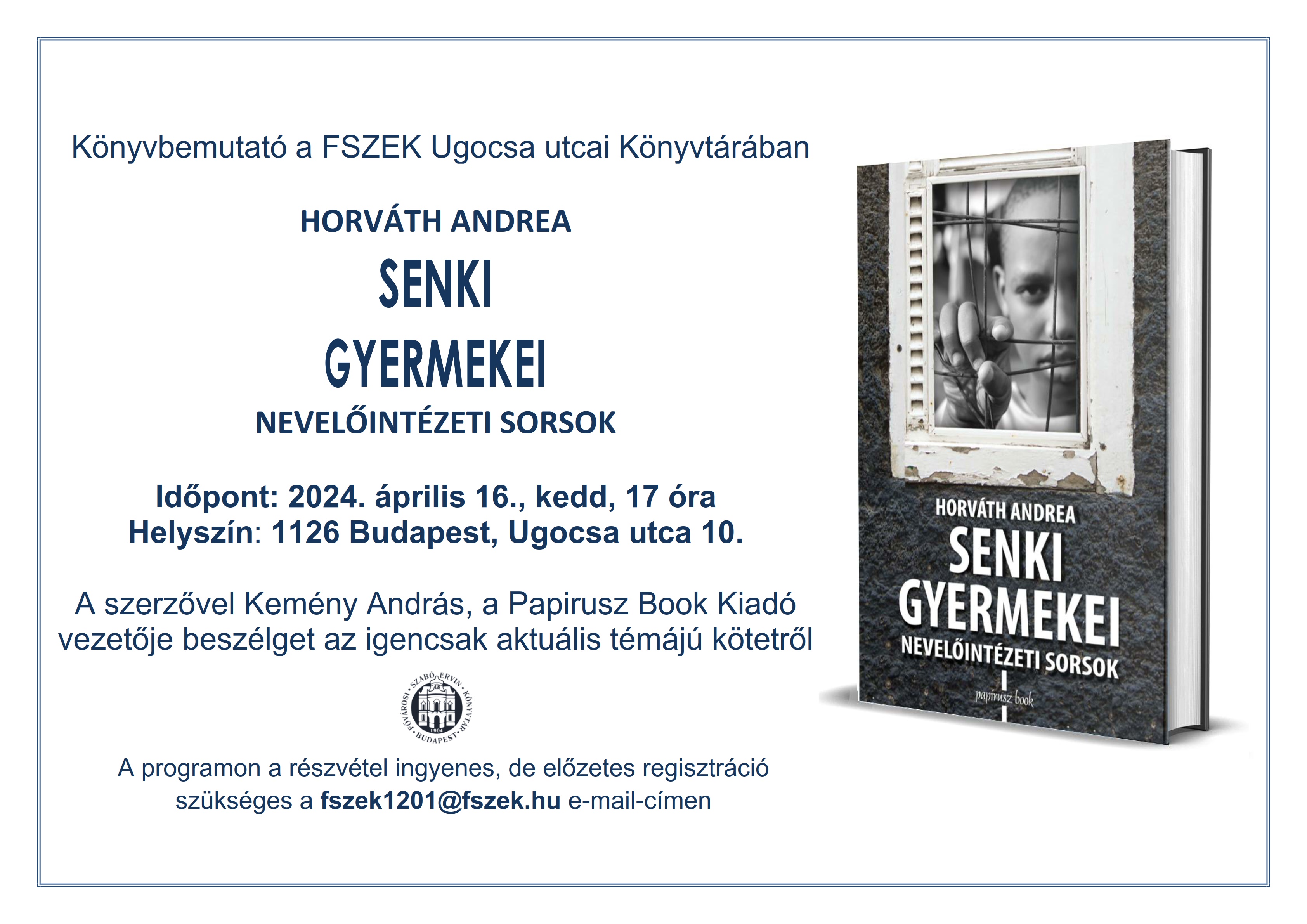 a könyvbemutató plakátja