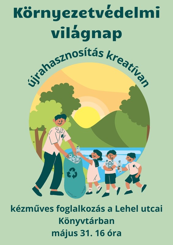 Plakát szemetet szedő gyerekekkel