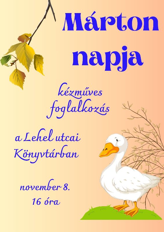 Márton napi libák - plakát - liba és nyírfaág grafika