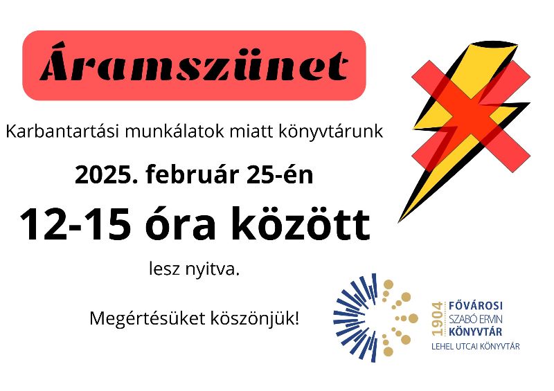 Áramszünet - plakát - sárga villám piros iksszel áthúzva