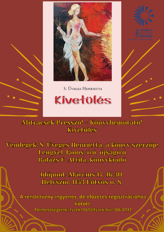S. Üveges Henrietta - Kivetülés - könyvborító fiatal nőt ábrázoló festménnyel