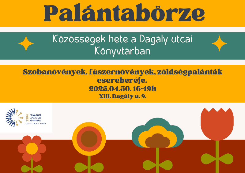 Palántabörze - plakát - színes virágok - grafika
