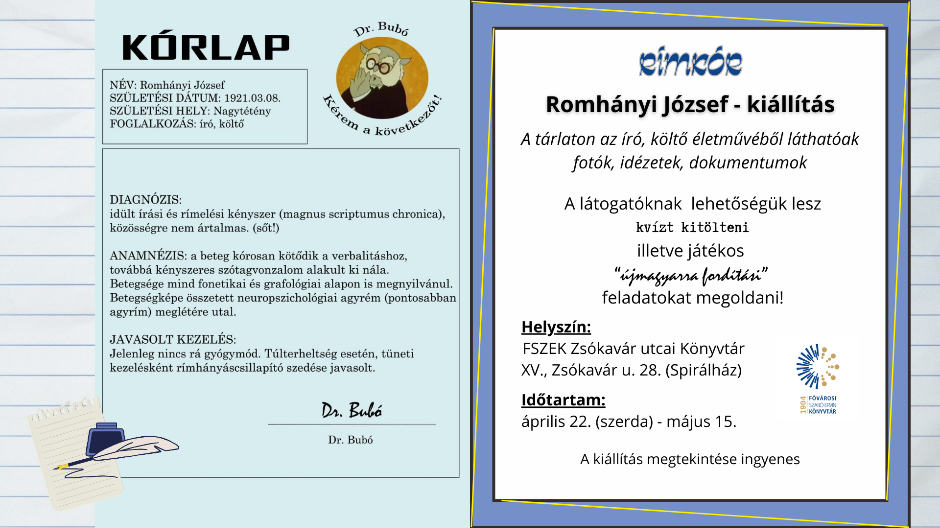 Rímkórlap - plakát mint orvosi karton
