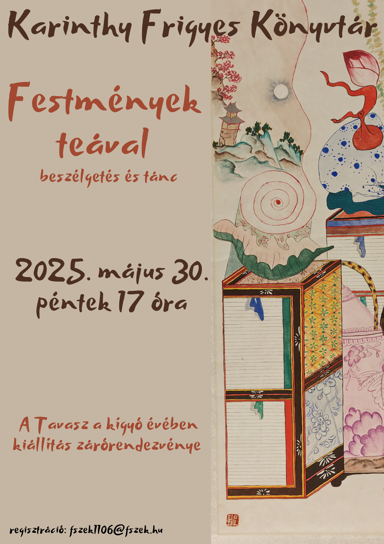 kínai  hangulatú festmény