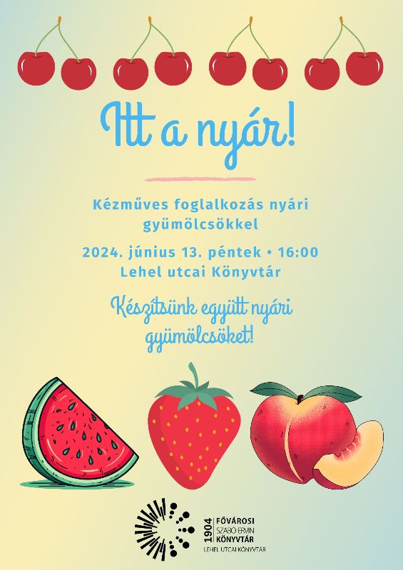 Nyári gyümölcsök rajzai a plakáton
