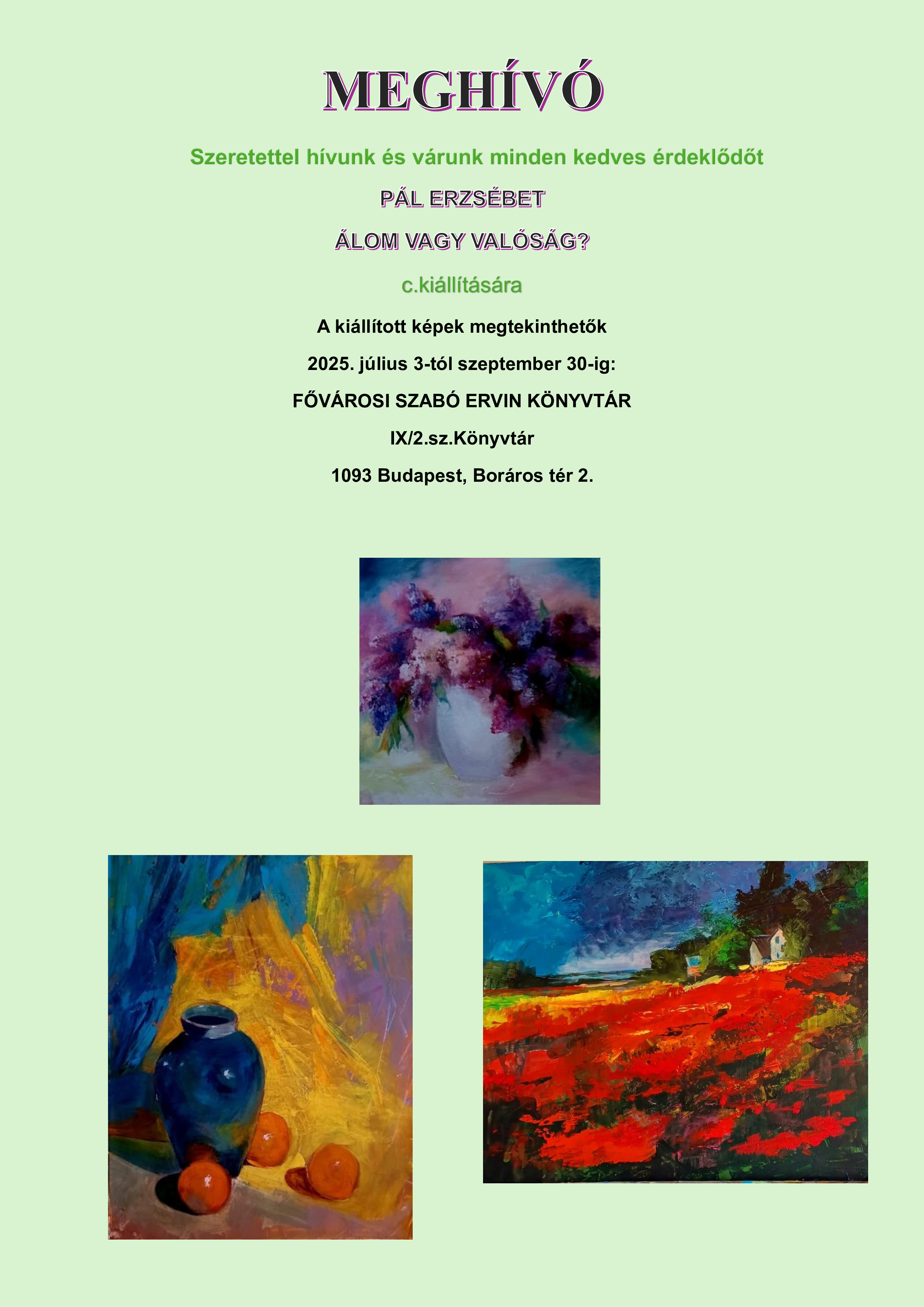 színes festmények fotói a plakáton