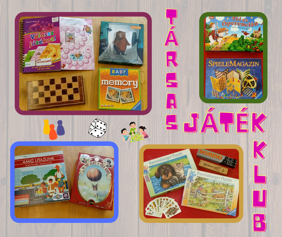 Fotómontázs változatos társasjátékokkal