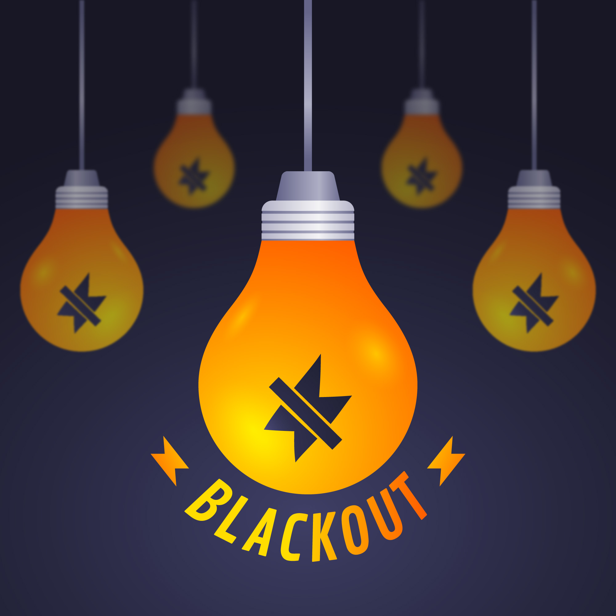 villanykörték blackout felirattal