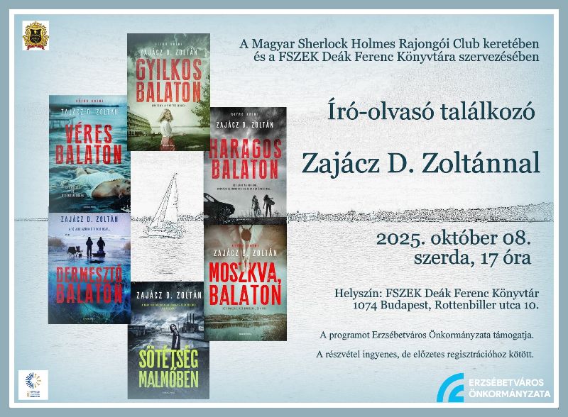 a szerző könyveinek borítói a plakáton