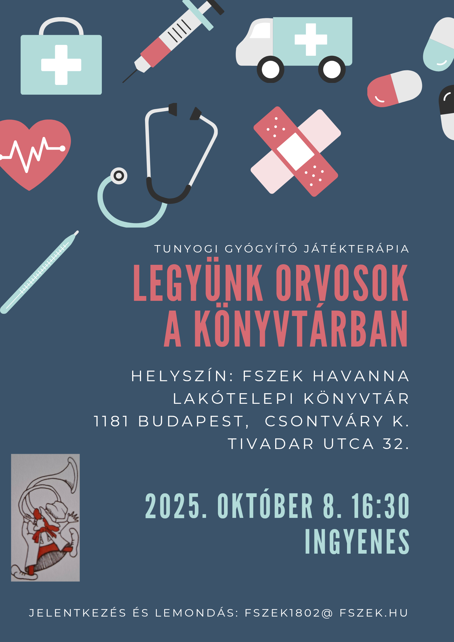 orvosi eszközök rajza a plakáton