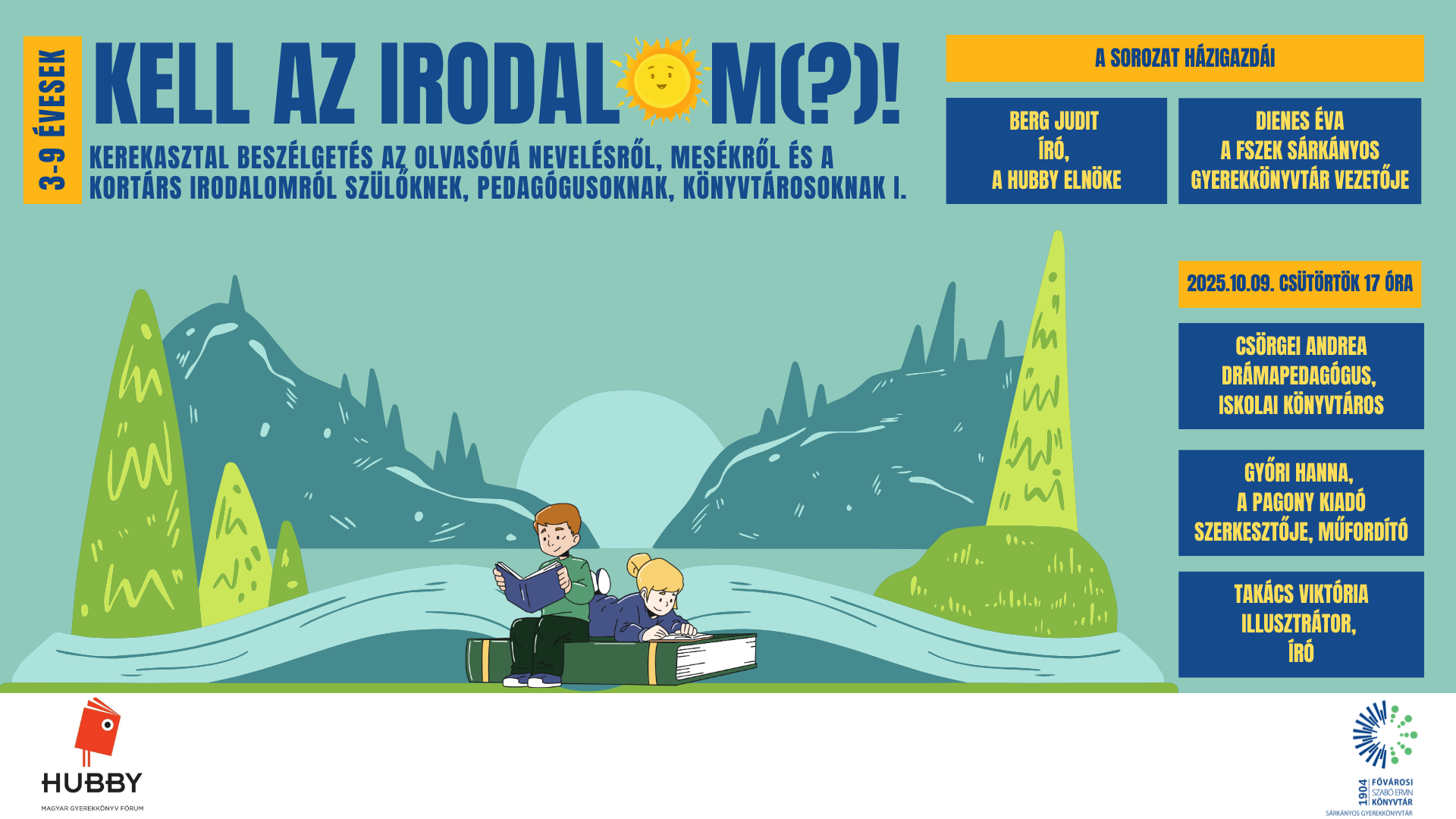 nyitott könyv és gyerekfigurák rajza