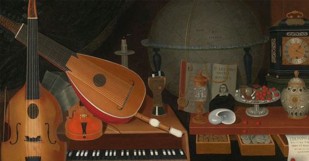festmény régi hangszerekről