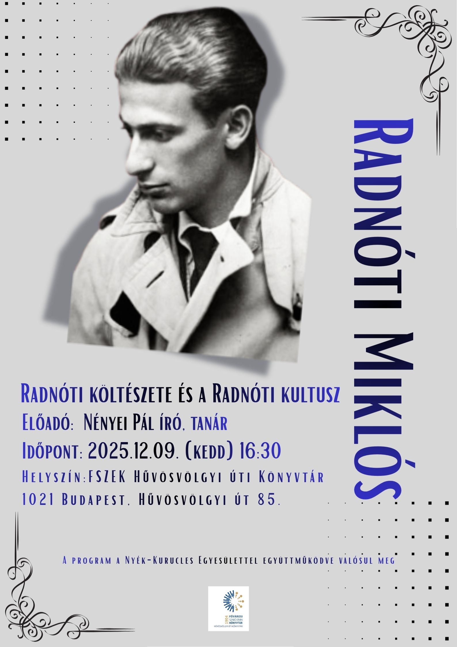 Radnóti portréja a plakáton