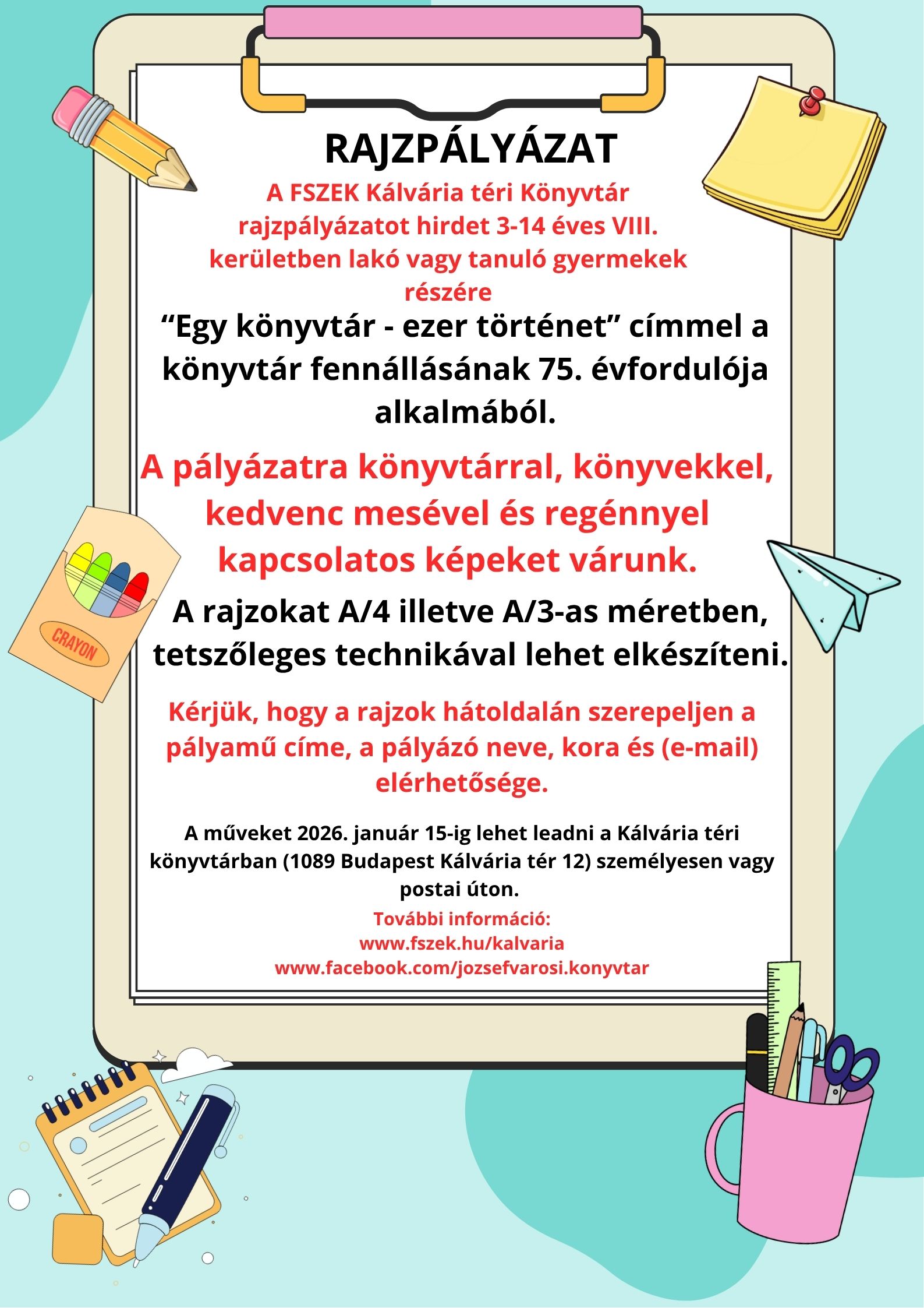 rajztábla eszközökkel a plakáton