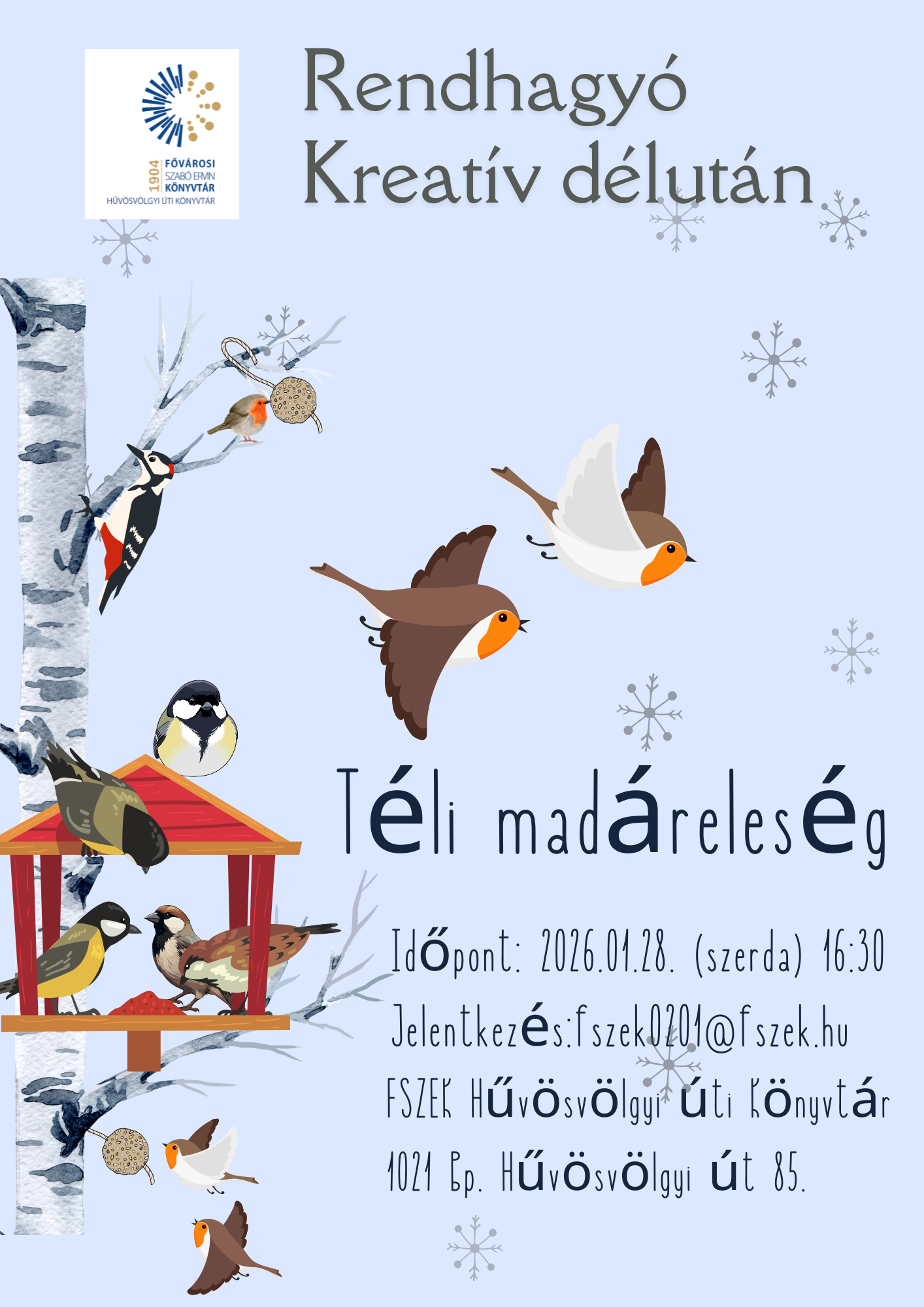 madarak madáretetőben és körülötte röpködve