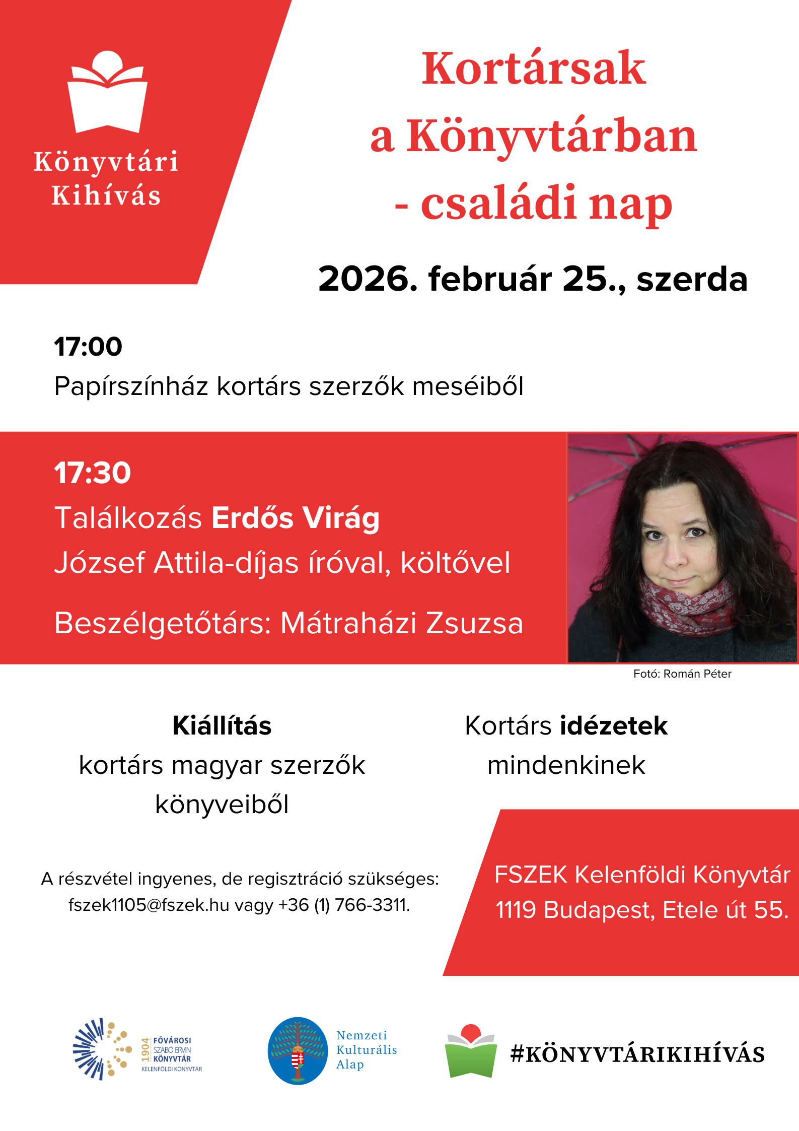 A program plakátja Erdős Virág fotójával