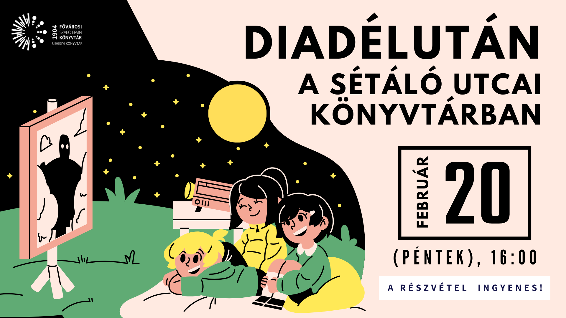 gyerekek este a szabadban filmet vetítenek