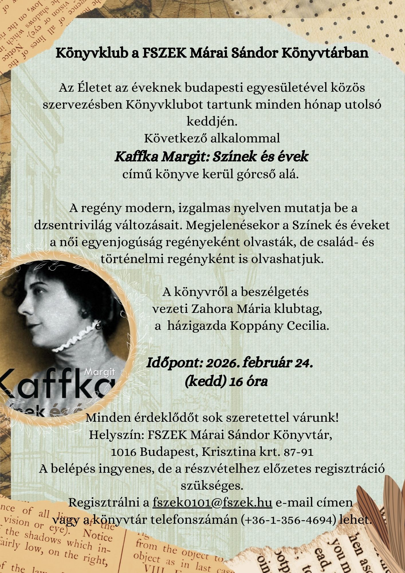 fotó Kaffka Margitról a plakáton