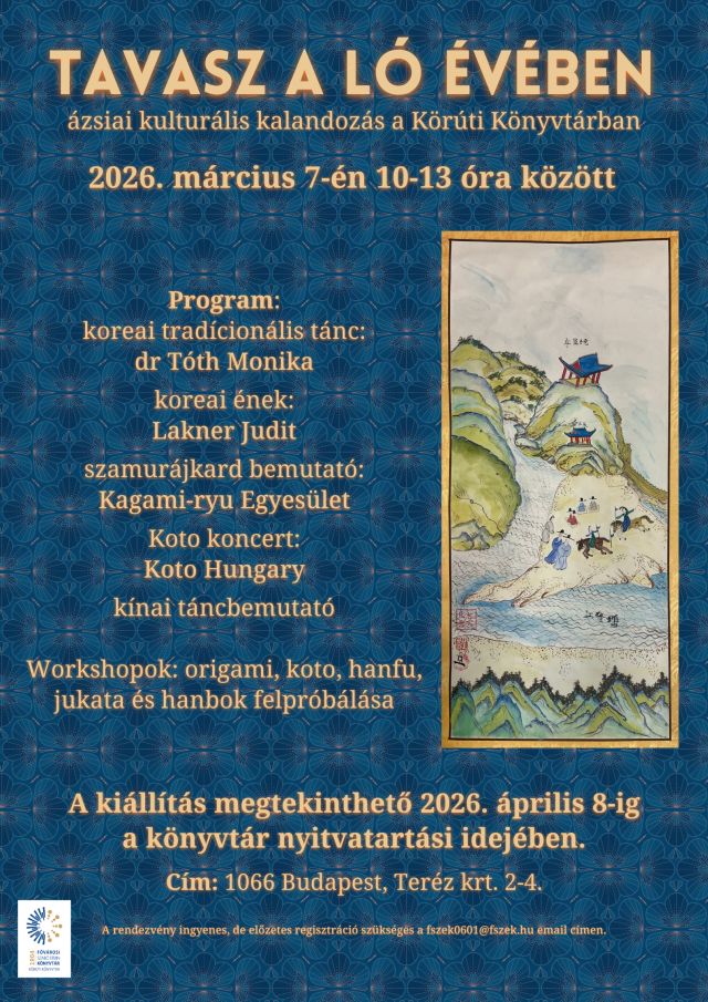 koreai selyemkép ló ábrázolással