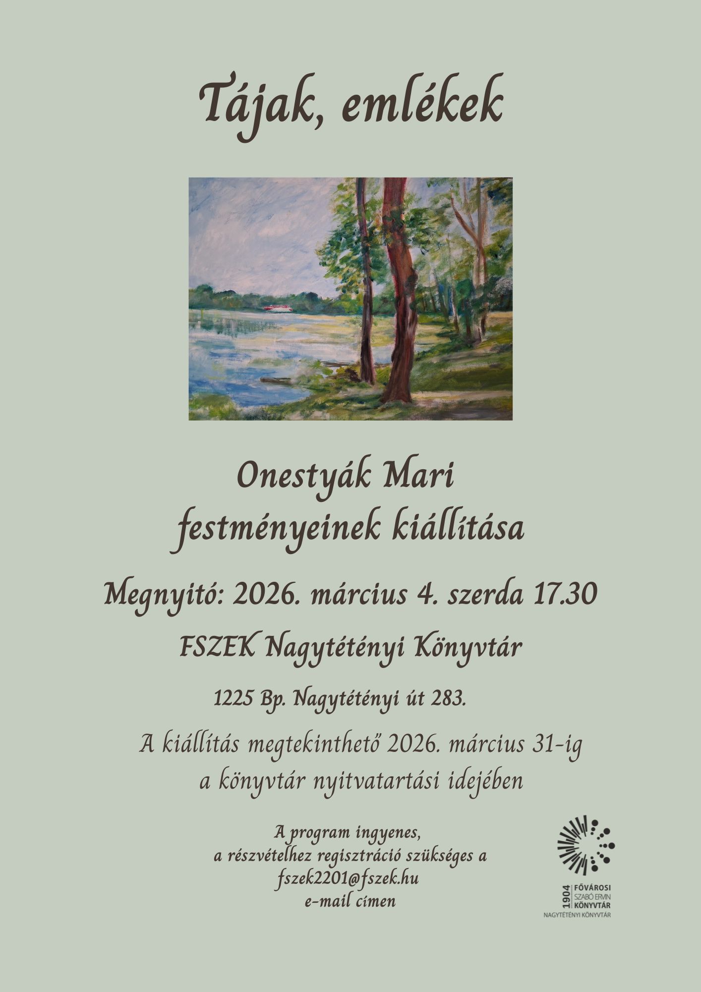 tájképet ábrázoló festmény a plakáton