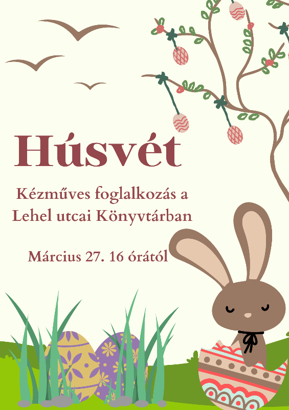 Plakát - Húsvéti nyuszi és tojások az erdőben  - grafika