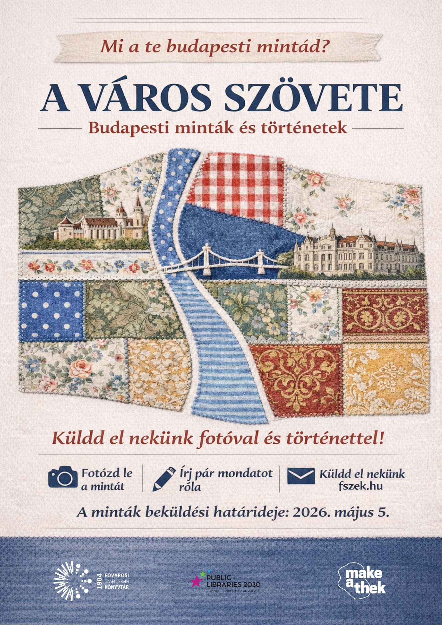 Budapestet idéző szövet fotója a plakáton