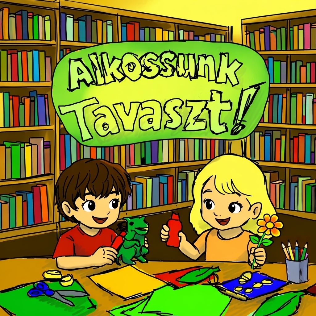 Kézműveskedő lány és fiú - AI-grafika