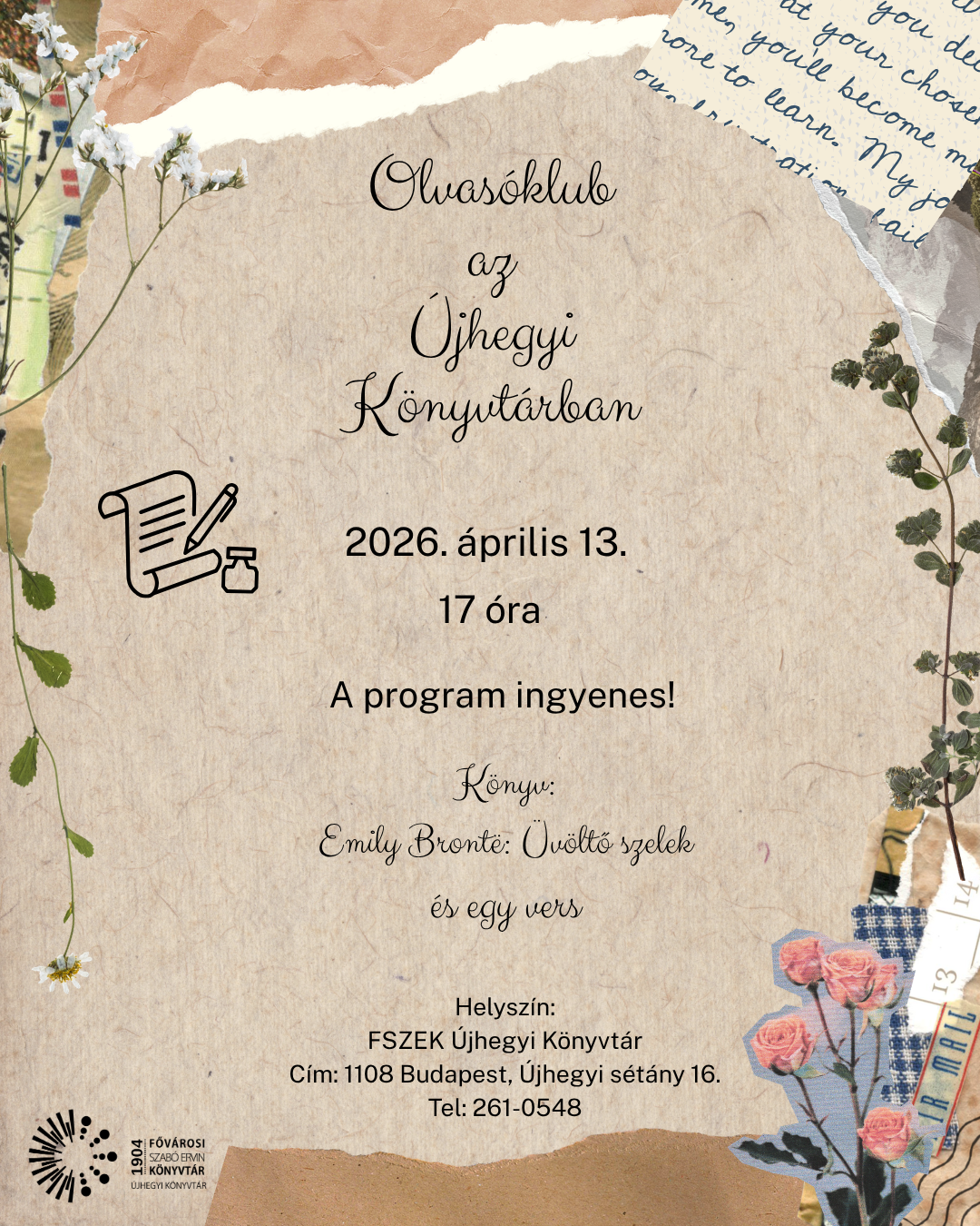 könyvek, növények hangulatát adó rajzmontázs