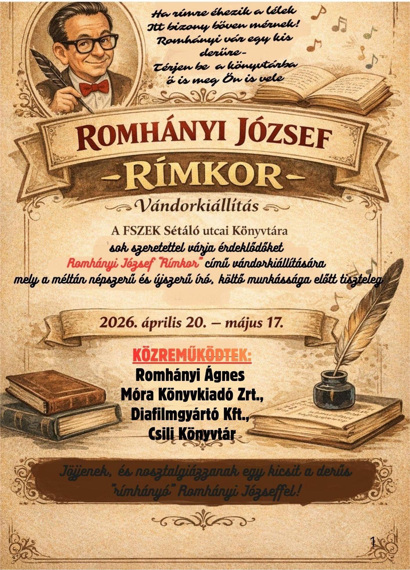 Romhányi portréja a plakáton