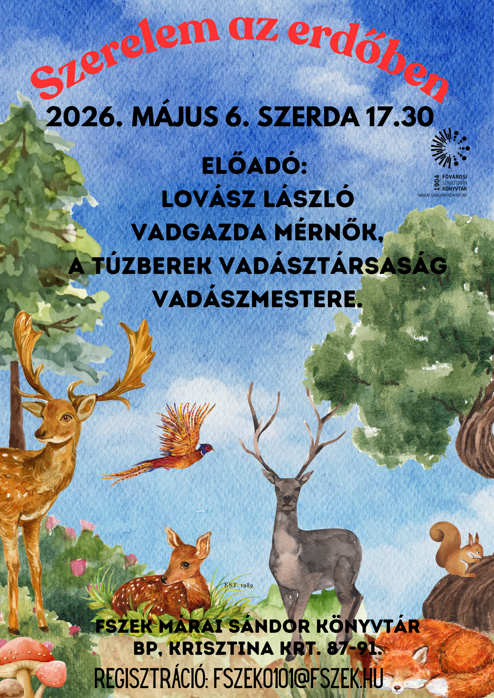 erdei vadak rajza a plakáton