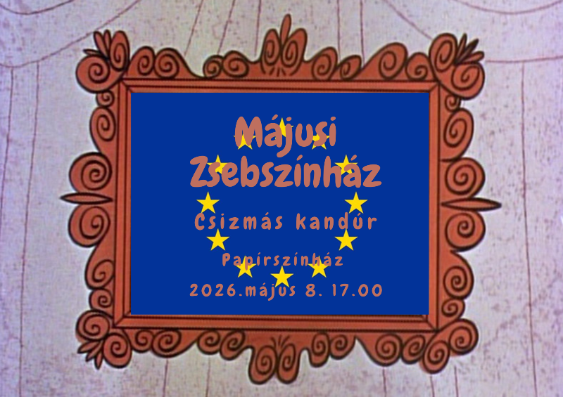 Plakát - Rajzfilmbeli képkeretben az Európai Unió zászlaja