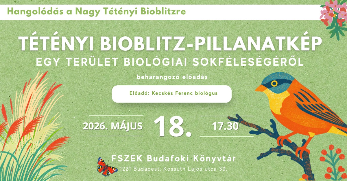 Madarak és növények rajza a plakáton