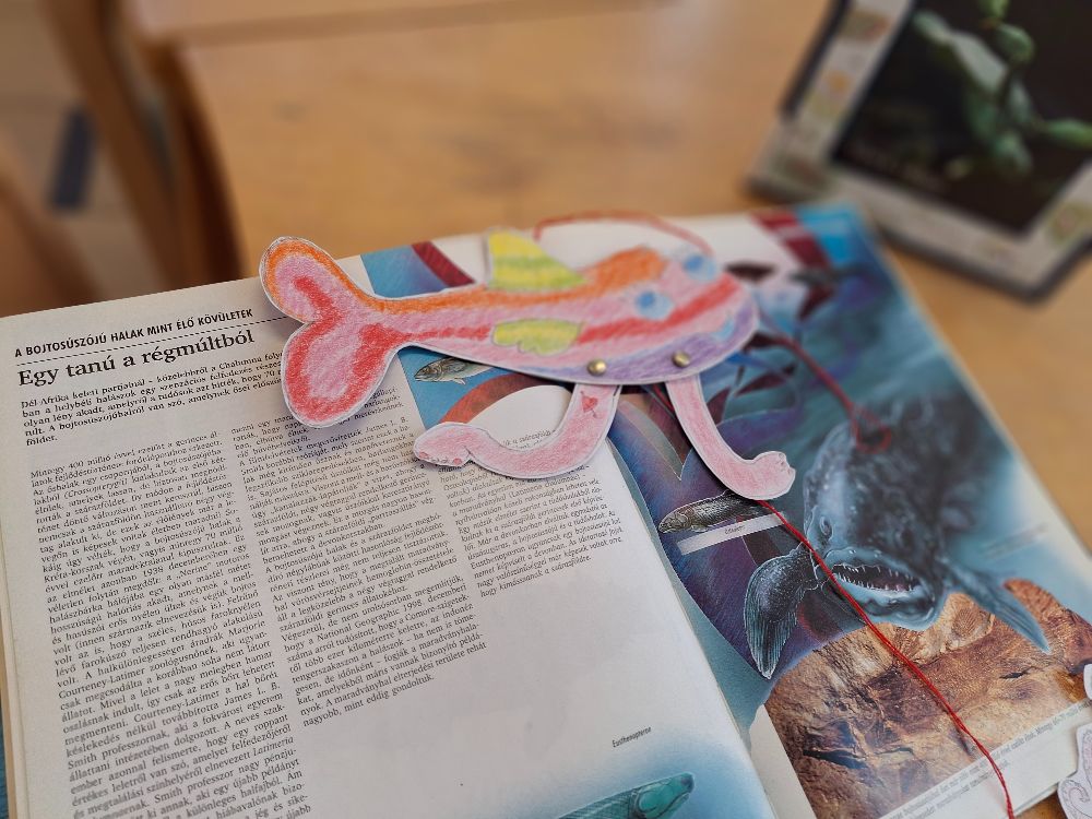 Papírhal a nyitott könyv lapján