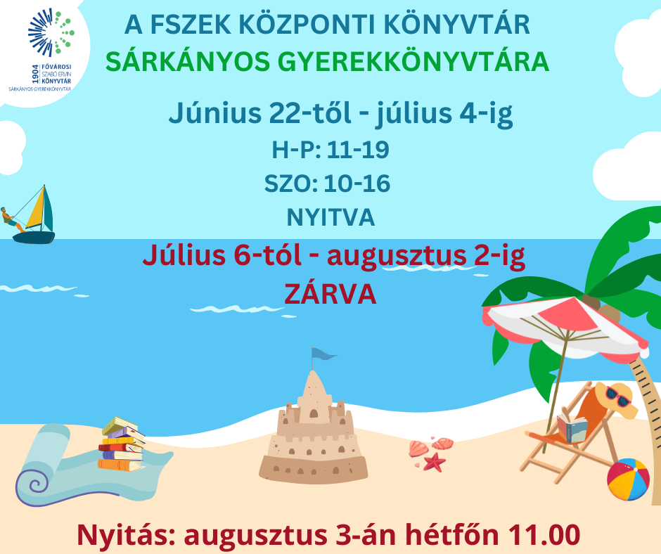 nyári tengerpart a nyitvatartás szövegével