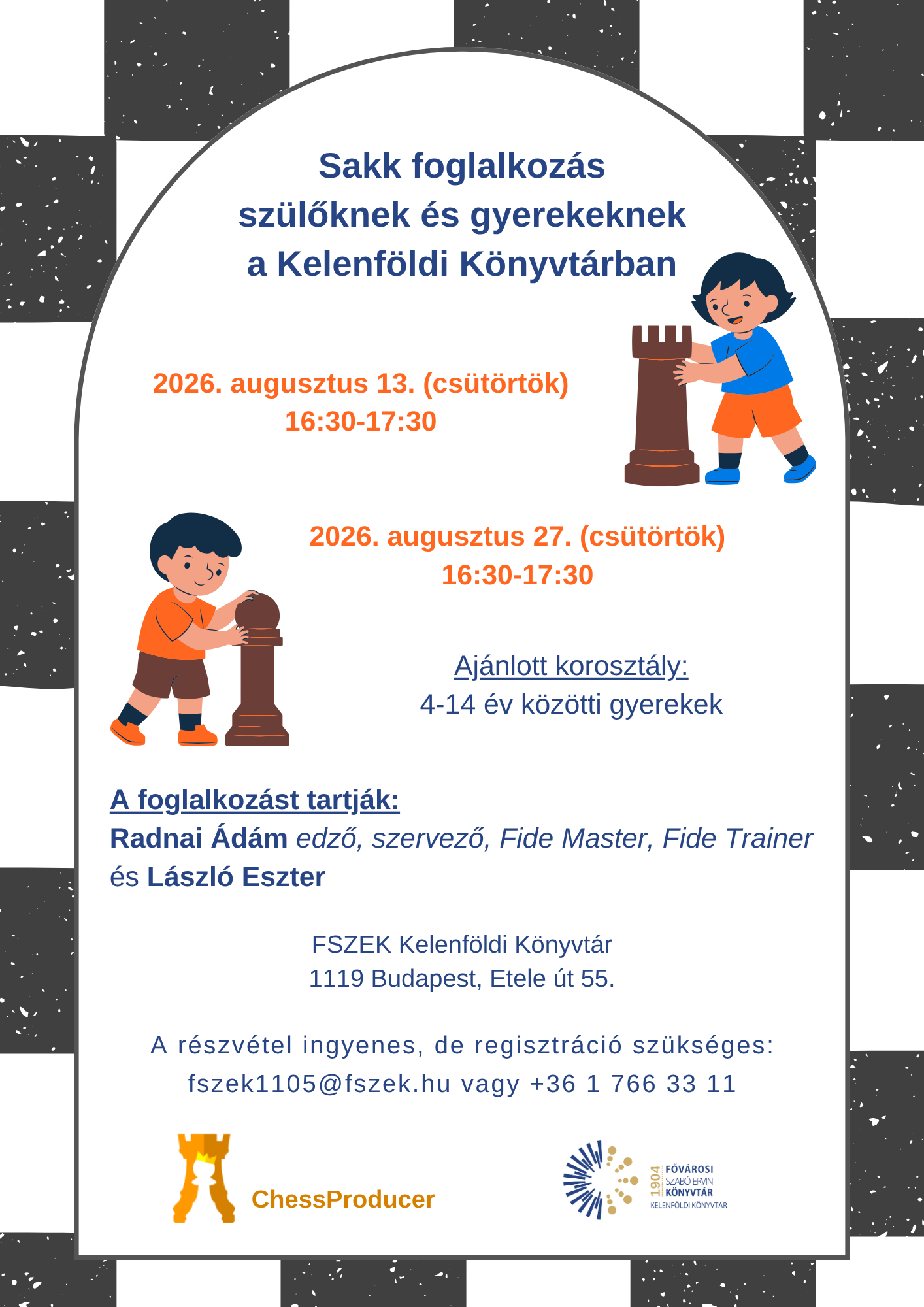 gyerekek sakkfigurával