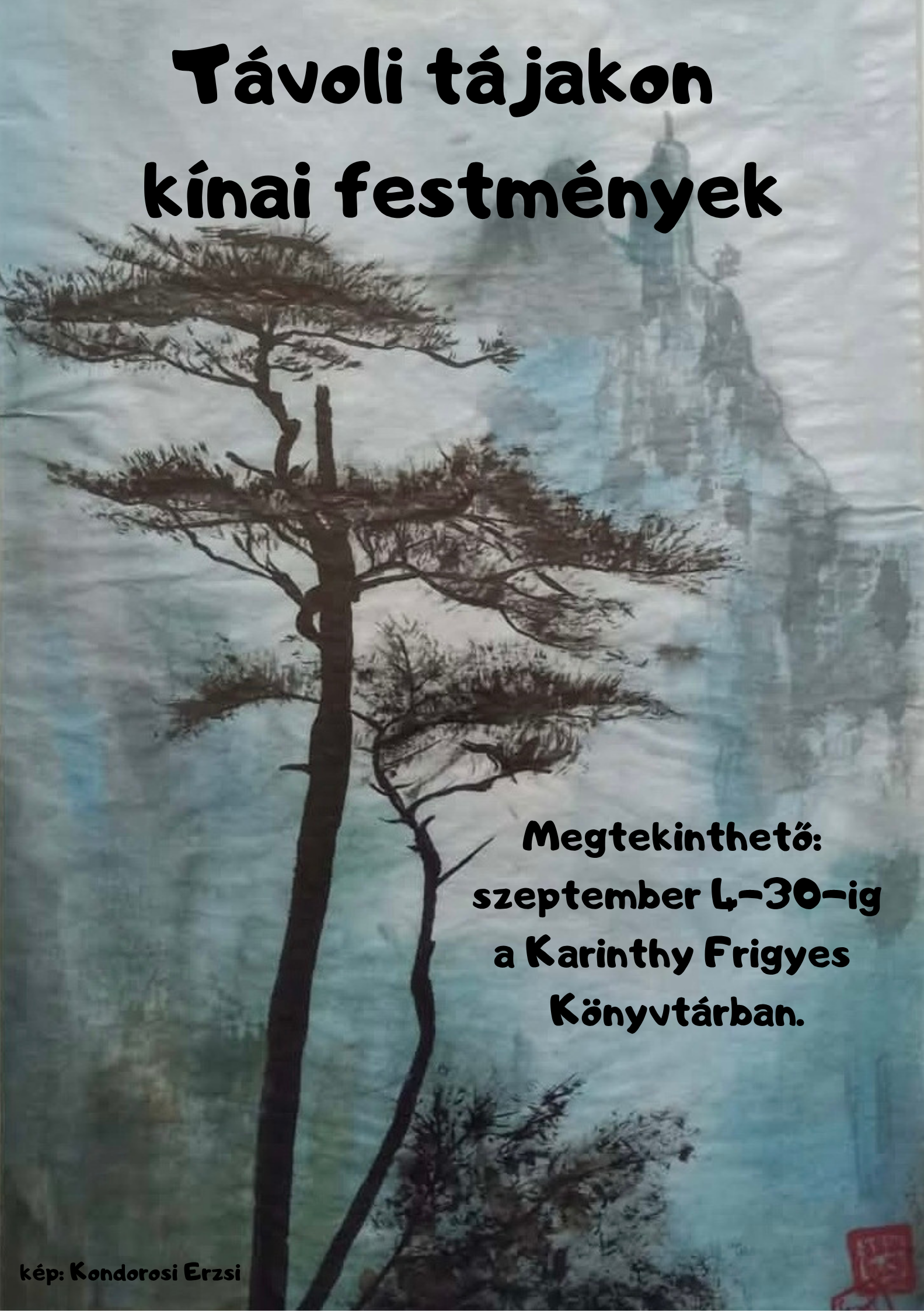 Festmény fával és egy heggyel - kép a plakáton