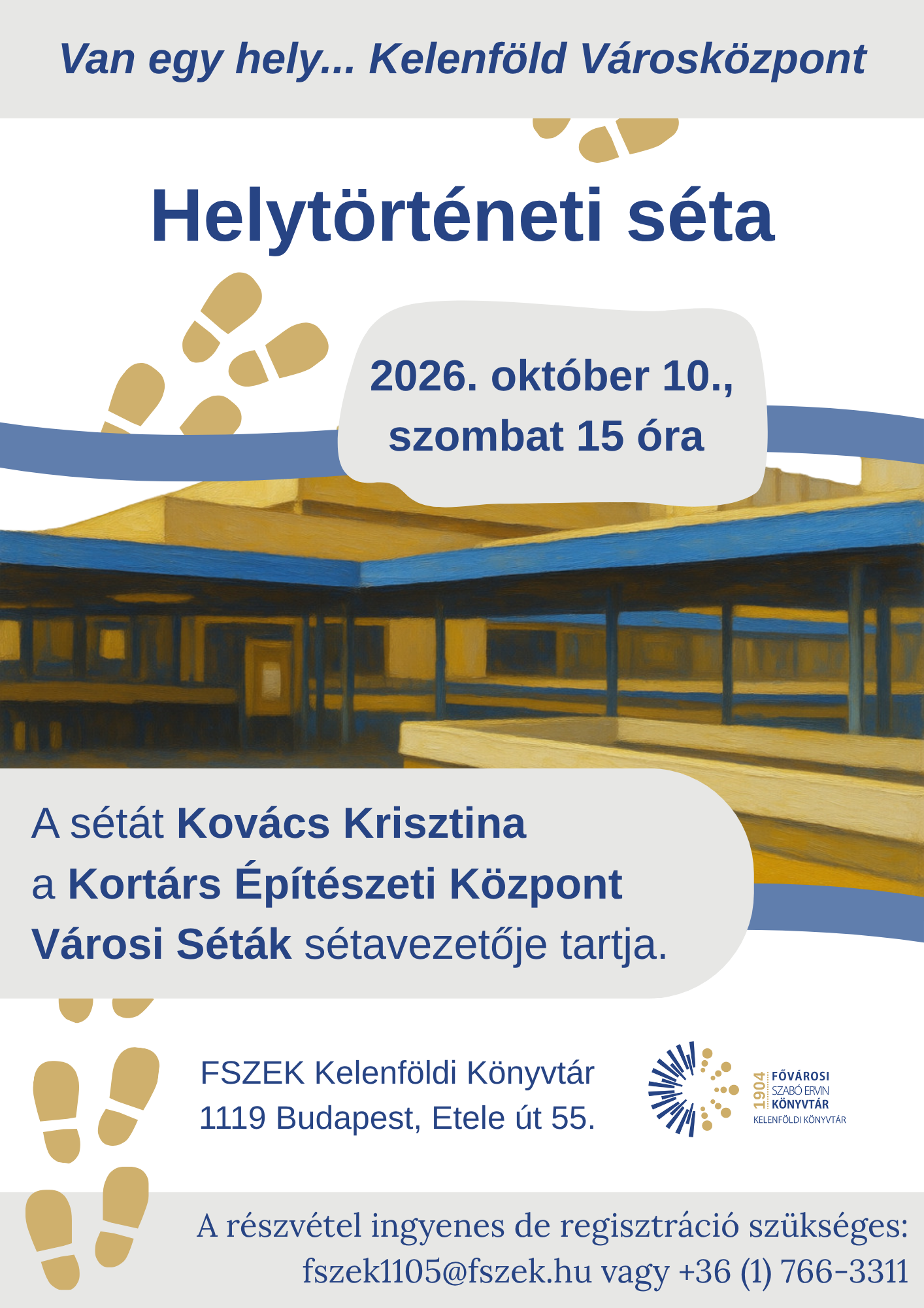 a program plakátja a kelenföldi városközpont rajzával