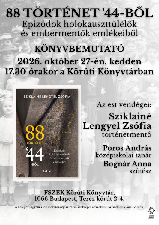 88 történet című könyv borítója a plakáton