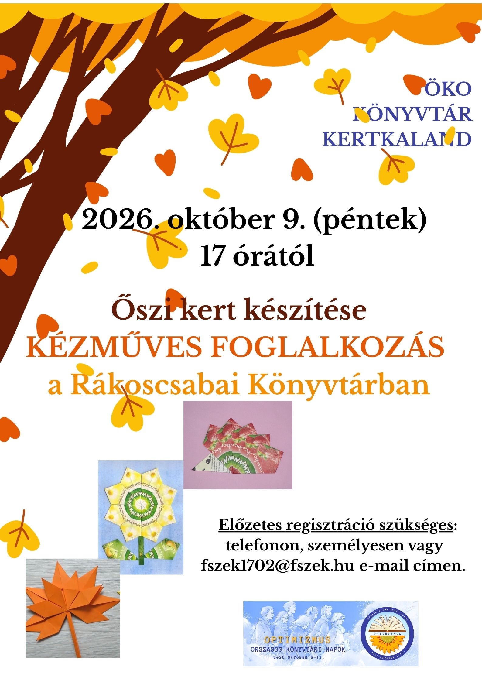 a rendezvény plakátja őszi leveleket hullató fa rajzával